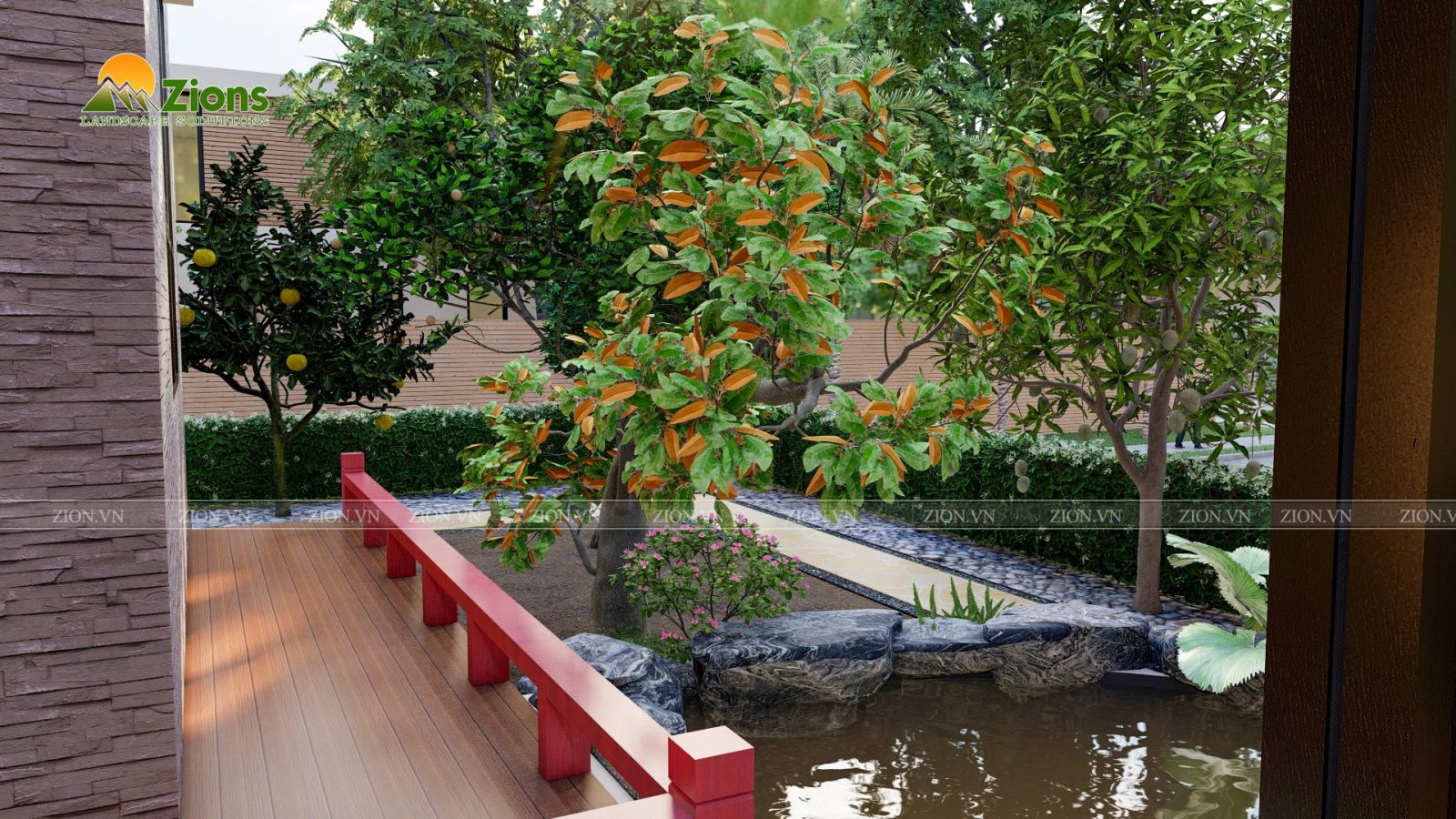 Thiết kế sân vườn tại Long An